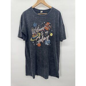 Vintage Anthro Caution to the Wind XL Tee Acid Wash Galaxy Grunge Retro Cosmic